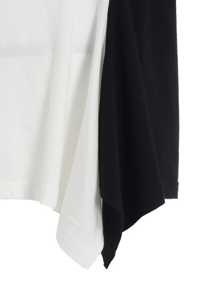 COTTON JERSEY FABRIC SWITCH H/S DRAPED T-SHIRT