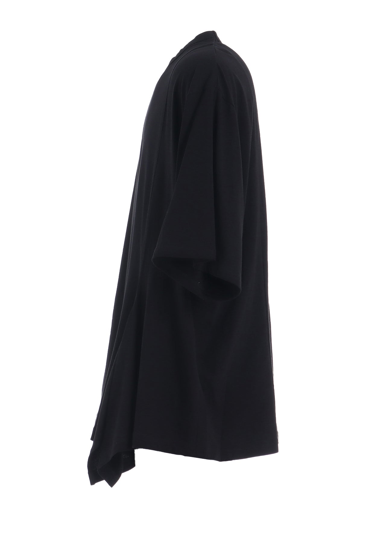 COTTON JERSEY FABRIC SWITCH H/S DRAPED T-SHIRT