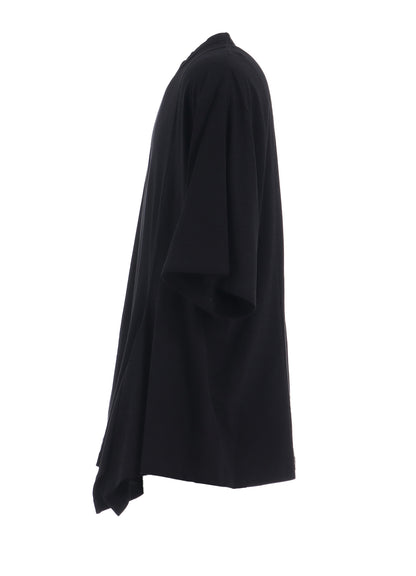 COTTON JERSEY FABRIC SWITCH H/S DRAPED T-SHIRT