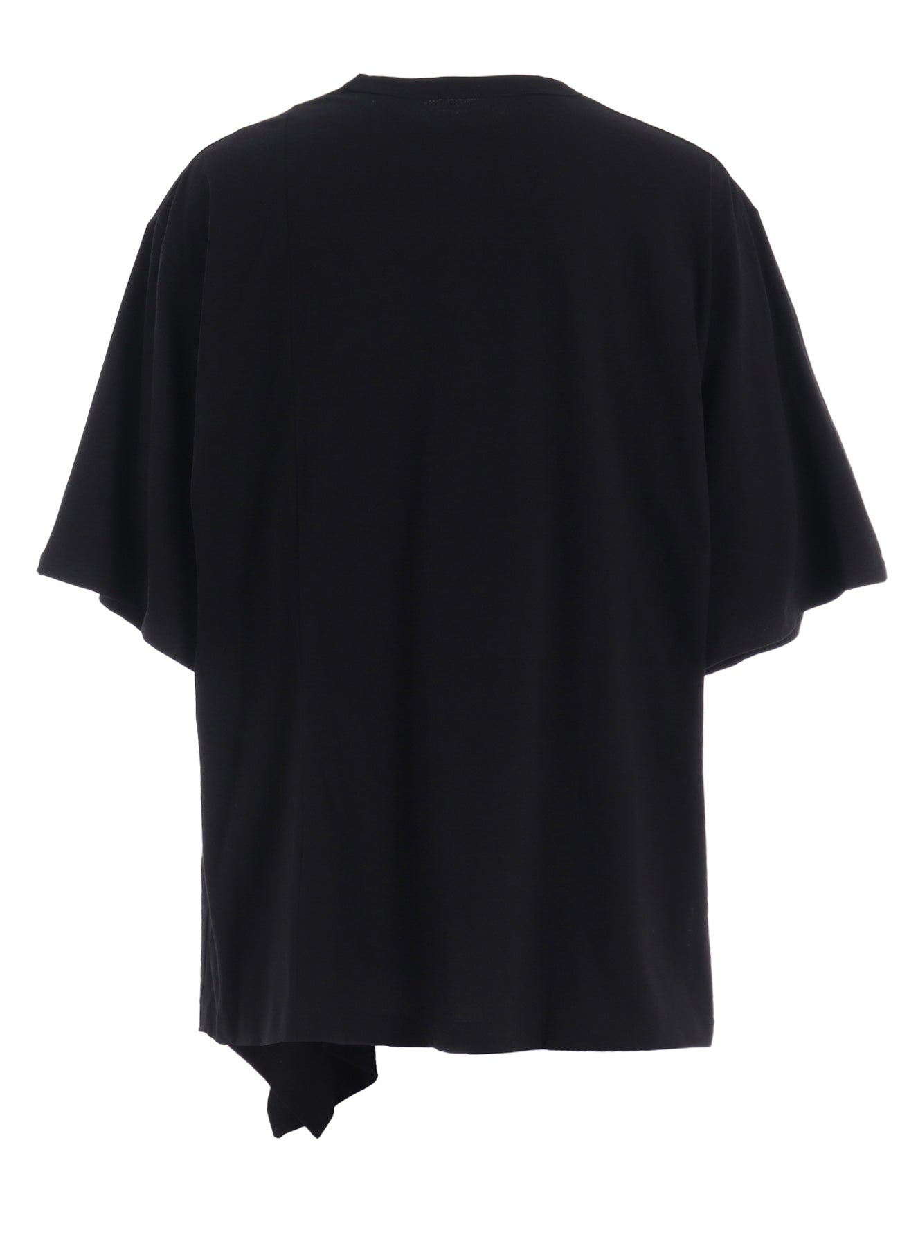 COTTON JERSEY FABRIC SWITCH H/S DRAPED T-SHIRT