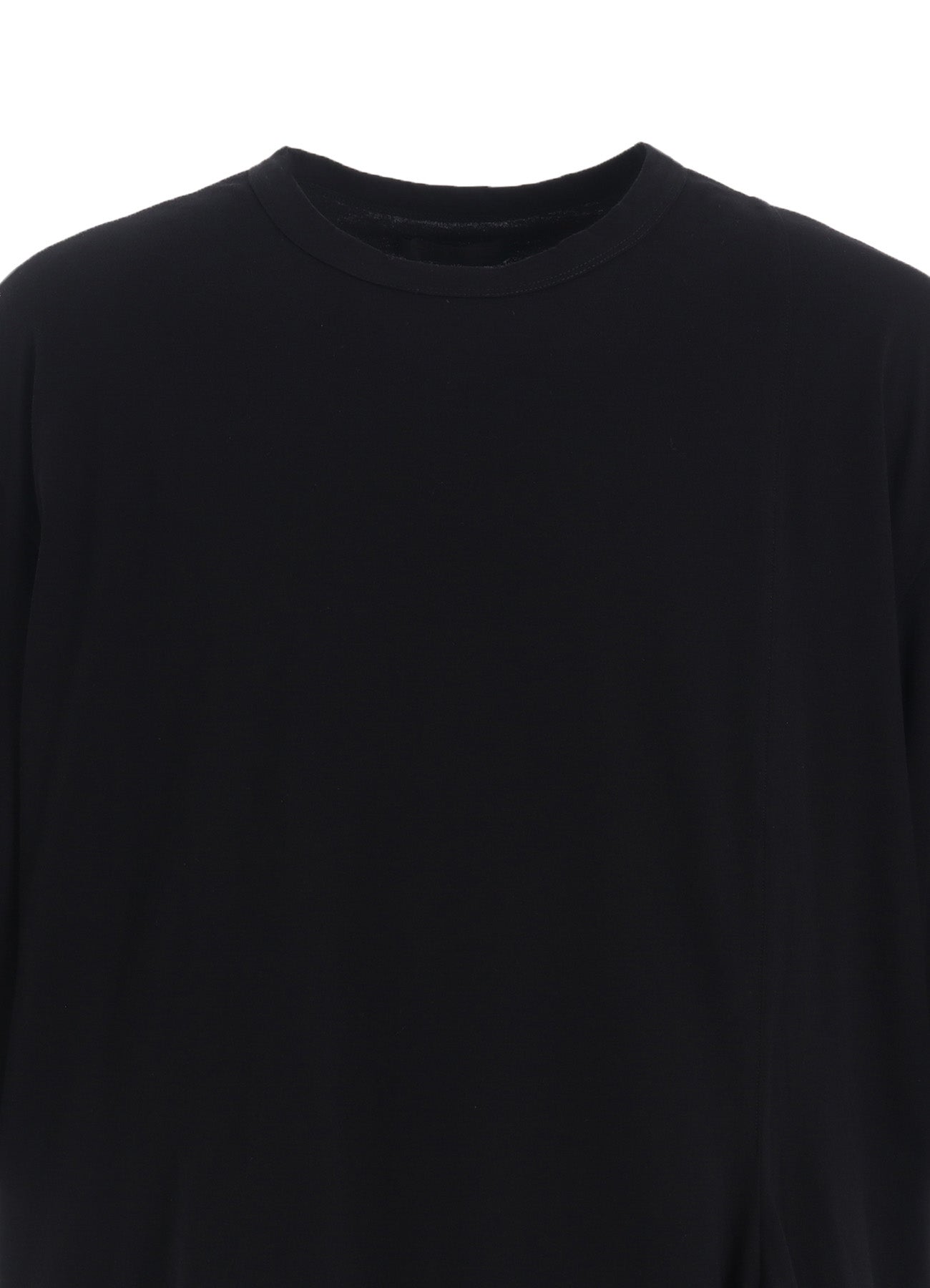 COTTON JERSEY FABRIC SWITCH H/S DRAPED T-SHIRT