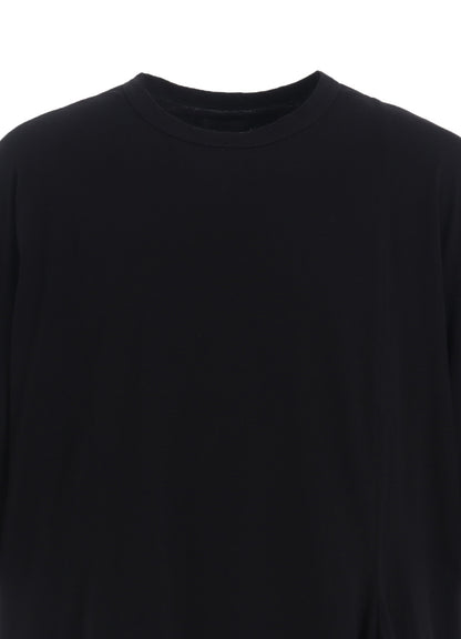 COTTON JERSEY FABRIC SWITCH H/S DRAPED T-SHIRT