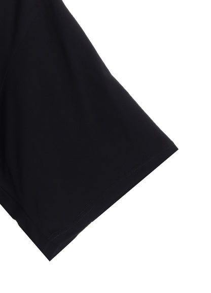 COTTON JERSEY FABRIC SWITCH H/S DRAPED T-SHIRT