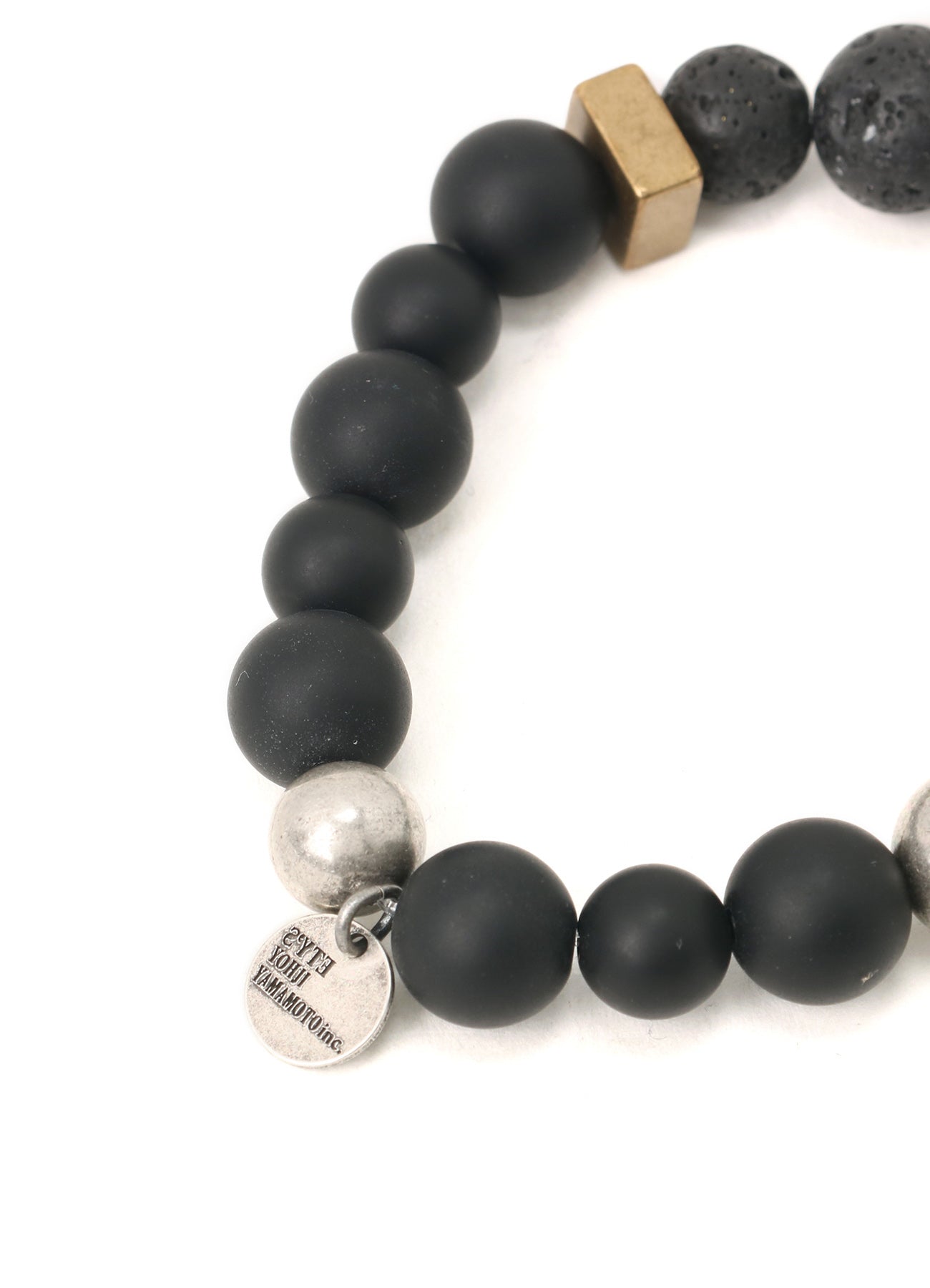 ONYX BEAD+LAVA STONE BRACELET