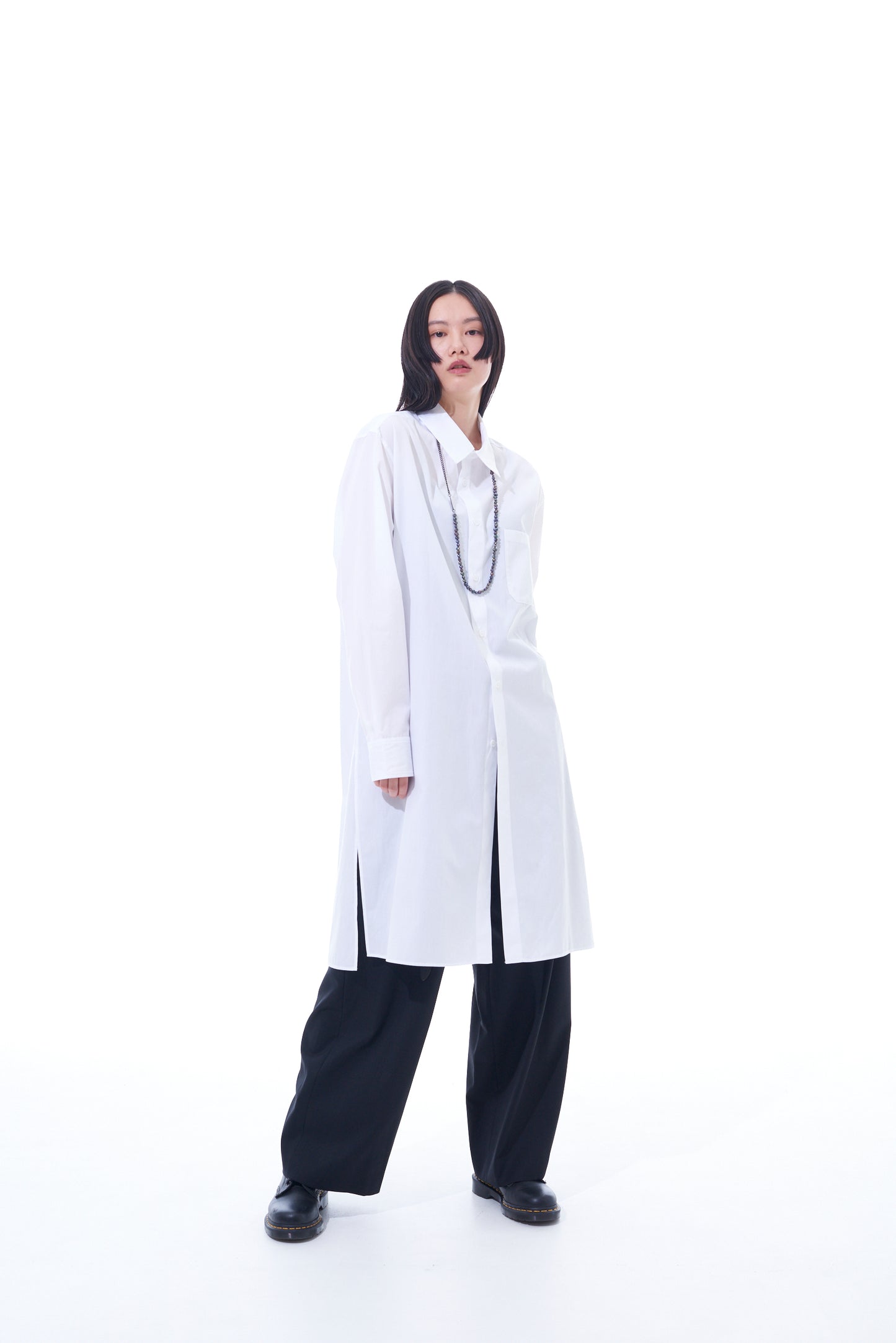 100/2 BROAD REGULAR COLLAR LOOSE FIT LONG SHIRT