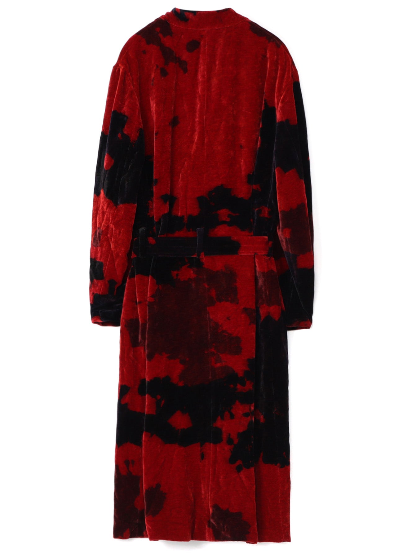 TIE-DYE VELVET DOUBLE-BREASTED STAND COLLAR COAT