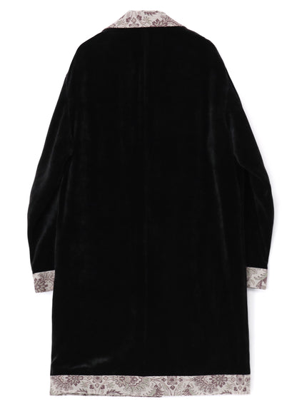 VELVETEEN LONG COAT WITH GOBELINS JACQUARD SWITCHED DESIGN