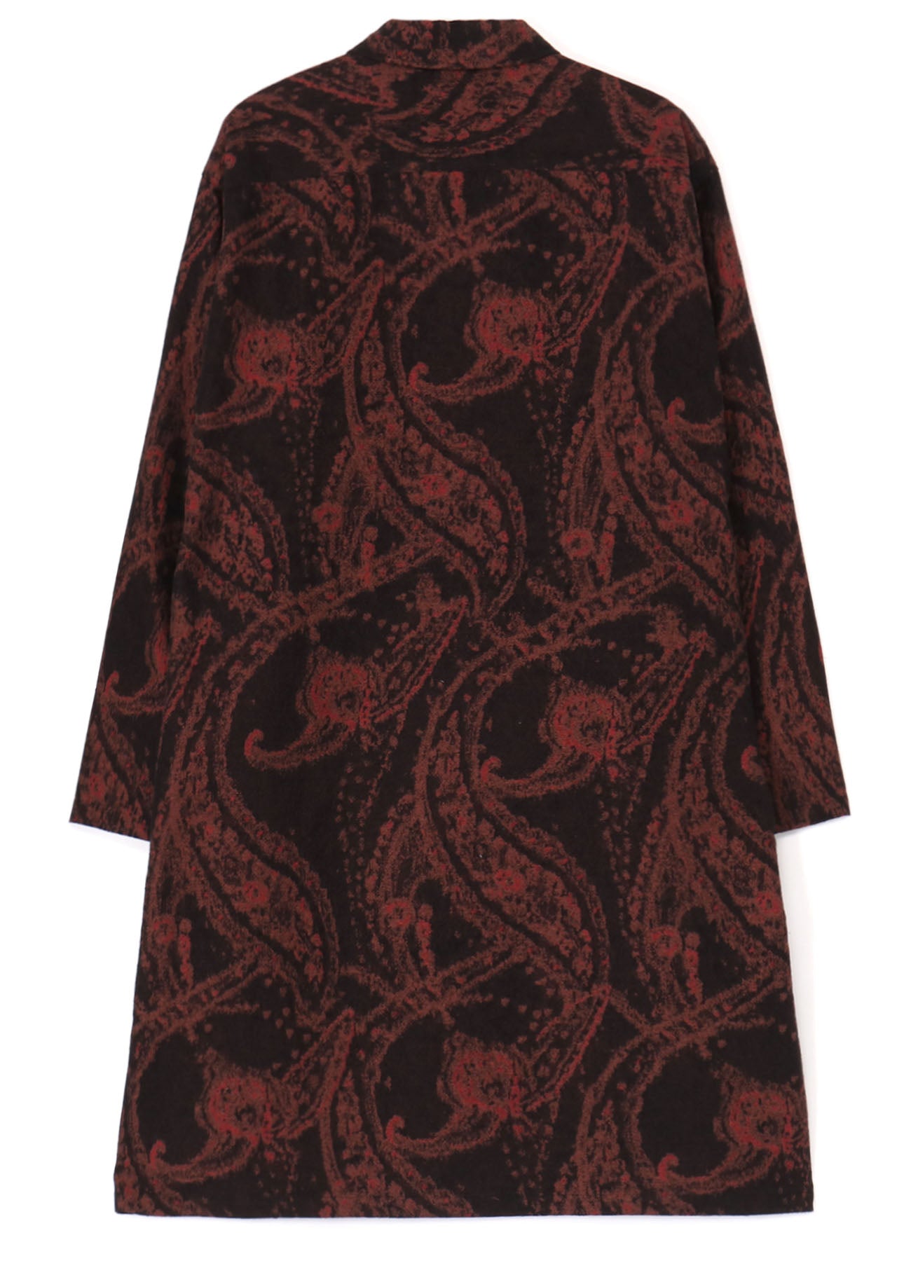 PAISLEY PATTERN JACQUARD OPEN COLLAR COAT