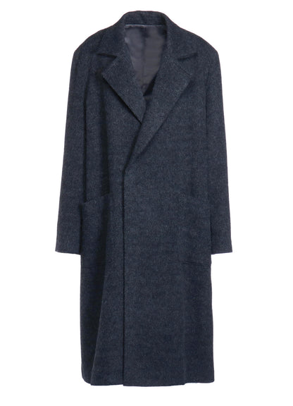 ECO WOOL BEAVER DOUBLE-BREASTED SNAP BUTTON LONG COAT