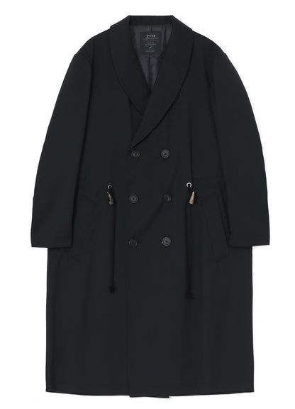 T/W GABARDINE SHAWL COLLAR DOUBLE COAT