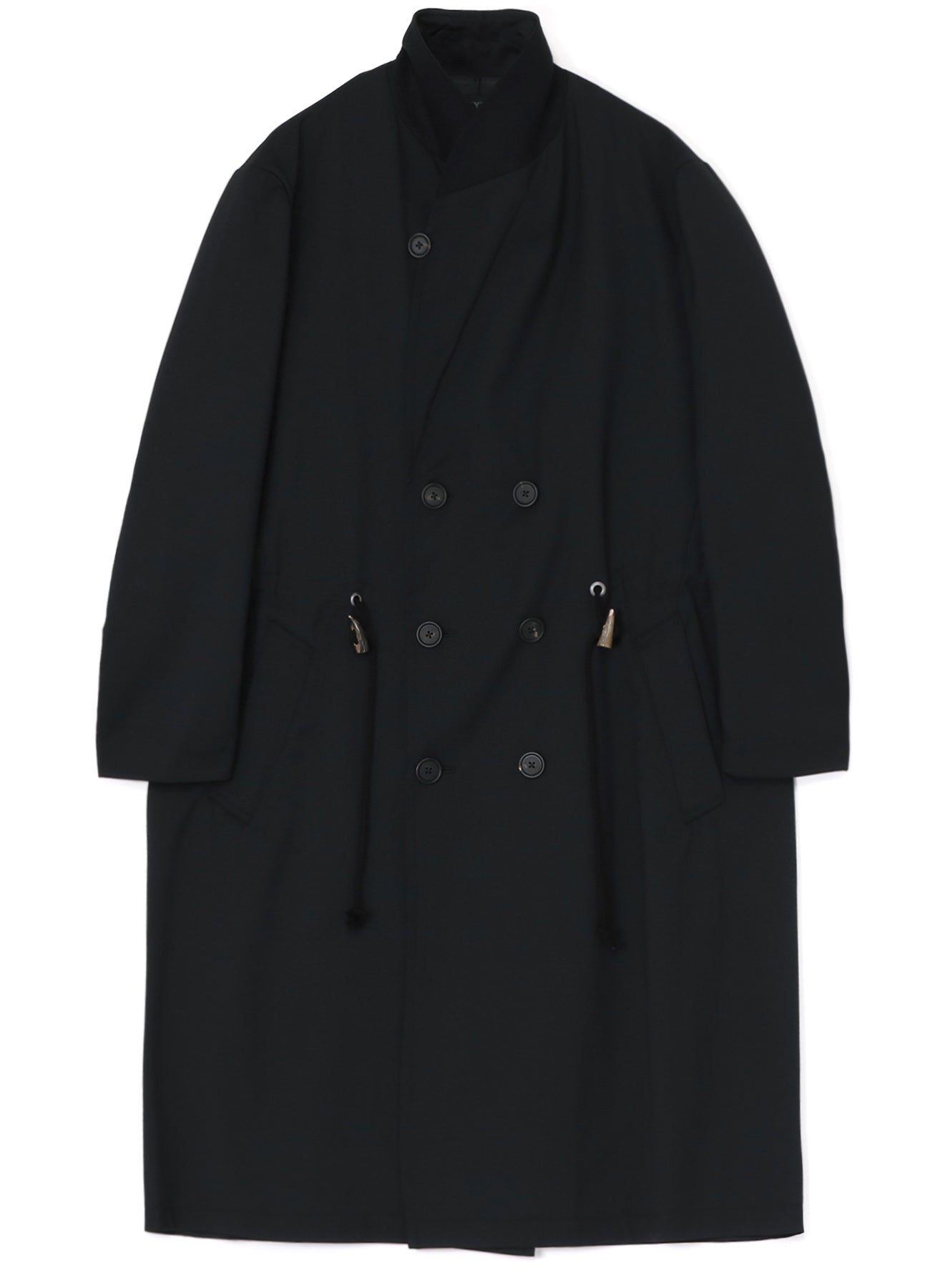 T/W GABARDINE SHAWL COLLAR DOUBLE COAT