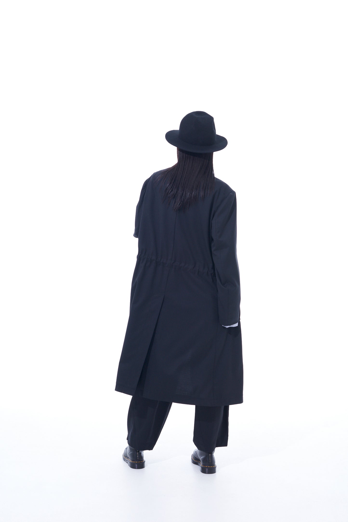 T/W GABARDINE SHAWL COLLAR DOUBLE COAT