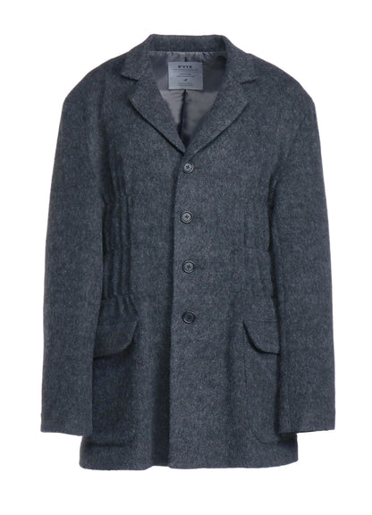 ECO WOOL BEAVER JACKET WITH GATHERED SHIRRING