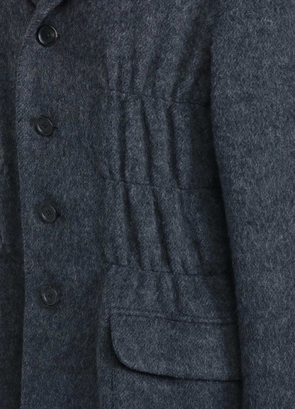 ECO WOOL BEAVER JACKET WITH GATHERED SHIRRING