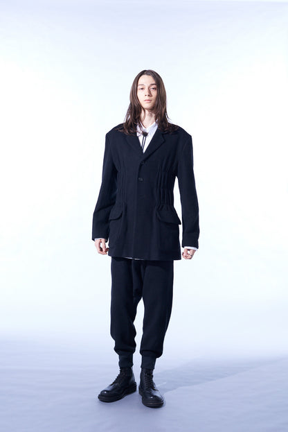 ECO WOOL BEAVER JACKET WITH GATHERED SHIRRING