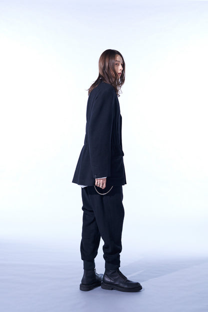 ECO WOOL BEAVER JACKET WITH GATHERED SHIRRING