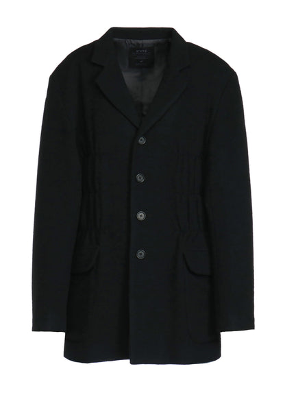 ECO WOOL BEAVER JACKET WITH GATHERED SHIRRING