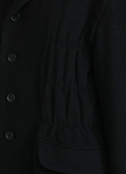 ECO WOOL BEAVER JACKET WITH GATHERED SHIRRING