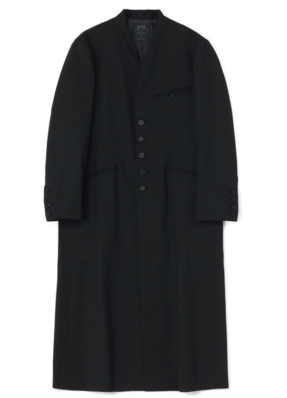 T/W GABARDINE COLLARLESS 5-BUTTON LONG JACKET