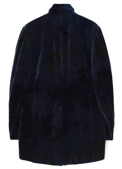 TIE-DYE VELVET SEMI-DOUBLE-BREASTED JACKET