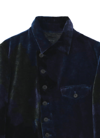 TIE-DYE VELVET SEMI-DOUBLE-BREASTED JACKET