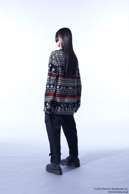 S'YTE x PEANUTS BULKY WOOL UNIQUE NORDIC PATTERN PULL OVER