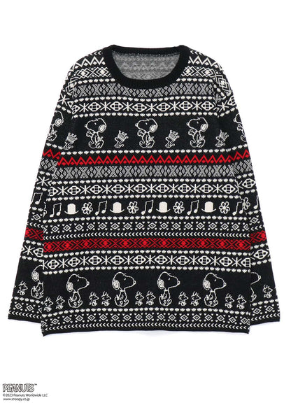 S'YTE x PEANUTS BULKY WOOL UNIQUE NORDIC PATTERN PULL OVER