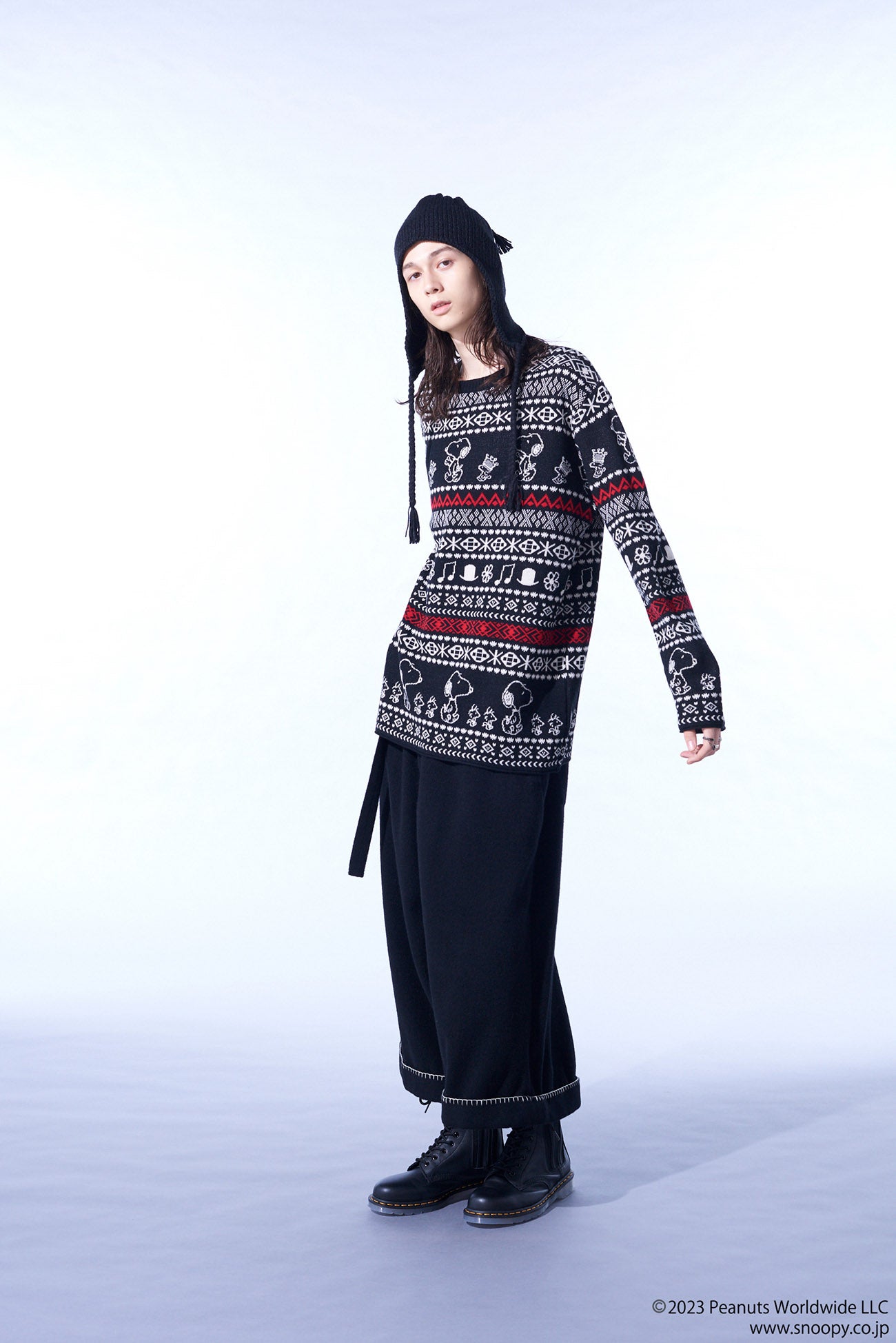 S'YTE x PEANUTS BULKY WOOL UNIQUE NORDIC PATTERN PULL OVER