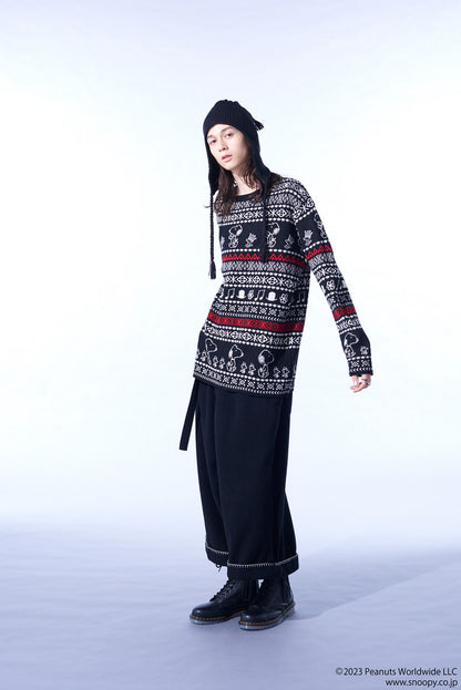 S'YTE x PEANUTS BULKY WOOL UNIQUE NORDIC PATTERN PULL OVER