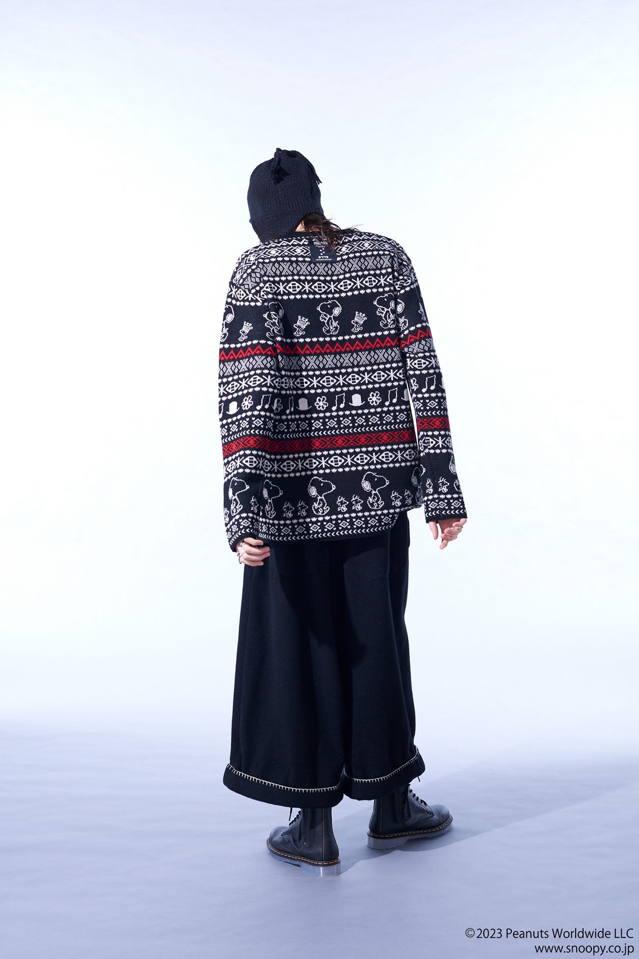 S'YTE x PEANUTS BULKY WOOL UNIQUE NORDIC PATTERN PULL OVER