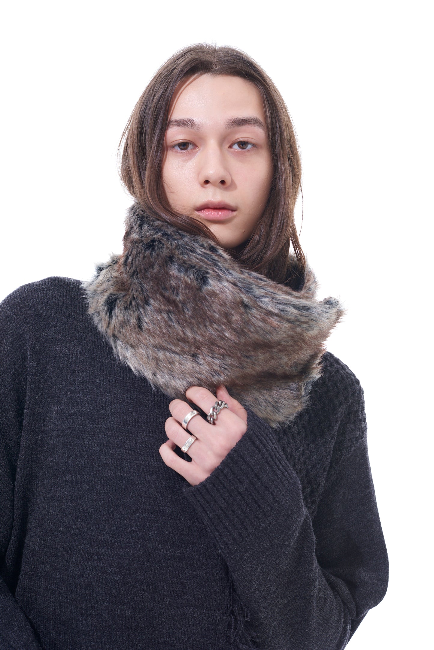 ANIMAL PATTERN ECO FUR NECK WARMER