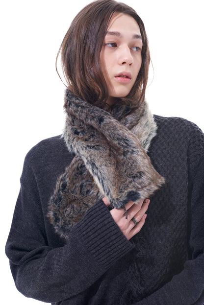 ANIMAL PATTERN ECO FUR NECK WARMER