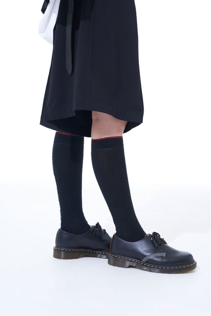 COTTON PLAIN STITCH「I'M FREE」LINE KNEE SOCKS