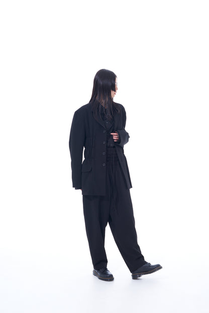 PE/RAYON GABARDINE STRETCH  SHIRRING AND LACES WAIST PANTS