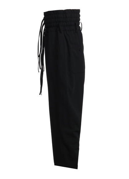 PE/RAYON GABARDINE STRETCH  SHIRRING AND LACES WAIST PANTS