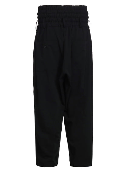 PE/RAYON GABARDINE STRETCH  SHIRRING AND LACES WAIST PANTS