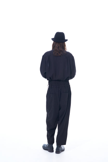 PE/RAYON GABARDINE STRETCH  SHIRRING AND LACES WAIST PANTS