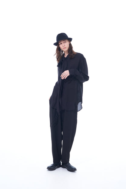 PE/RAYON GABARDINE STRETCH  SHIRRING AND LACES WAIST PANTS