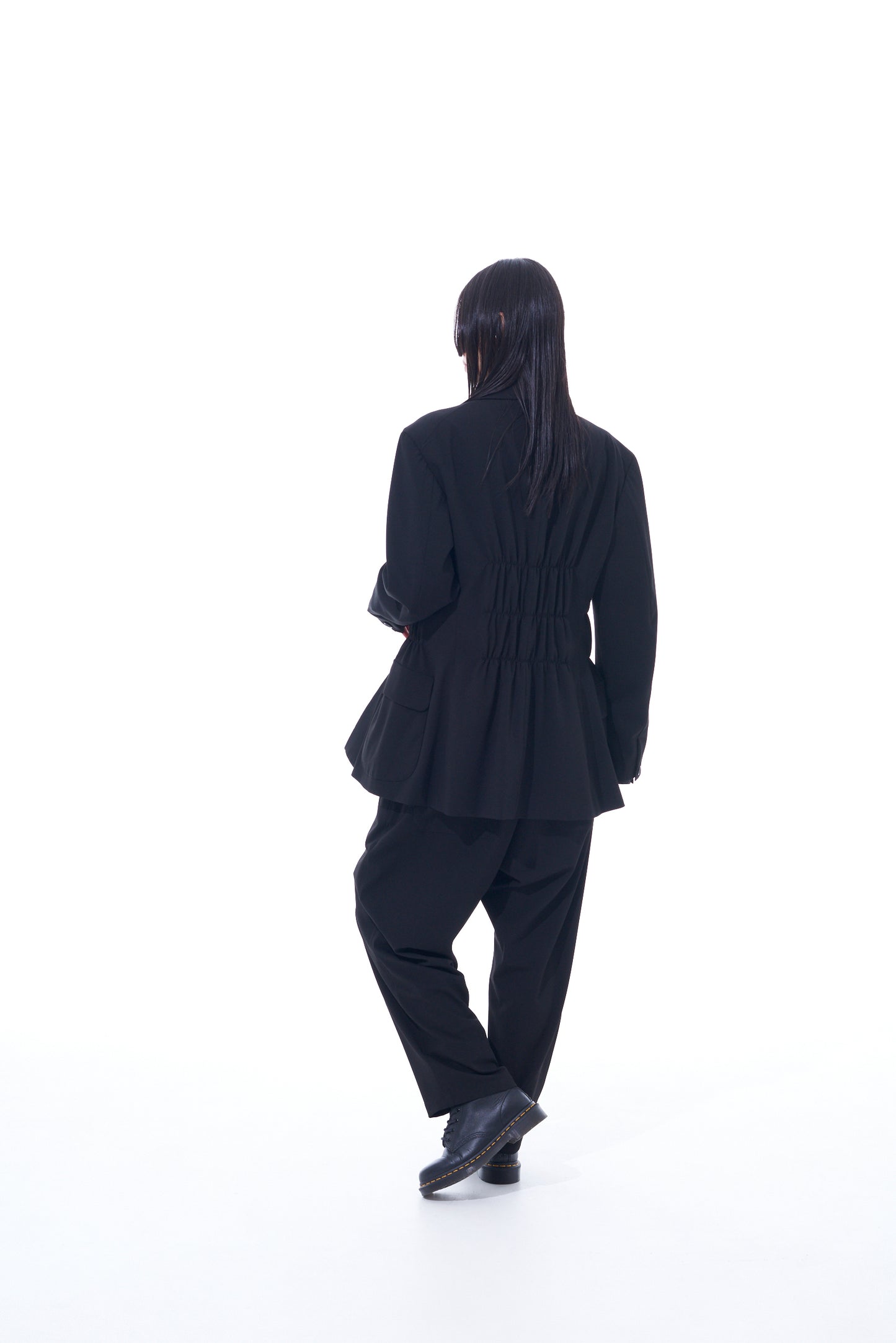 PE/RAYON GABARDINE STRETCH  SHIRRING AND LACES WAIST PANTS