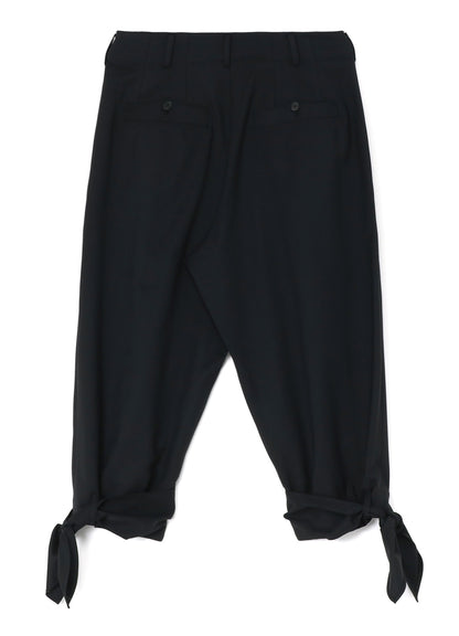 T/W GABARDINE 2-TUCK PANTS WITH HEM TIES