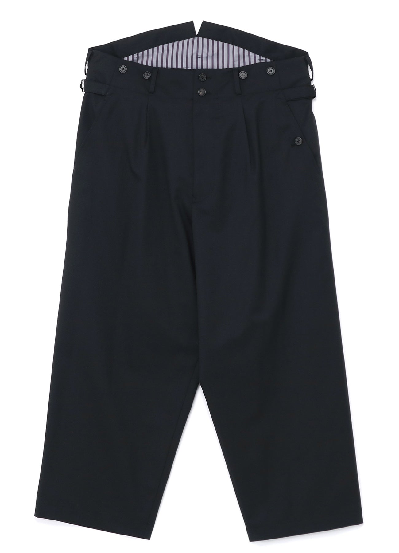 T/W GABARDINE SUSPENDER PANTS WITH TRIANGLE GUSSET – THE SHOP YOHJI YAMAMOTO