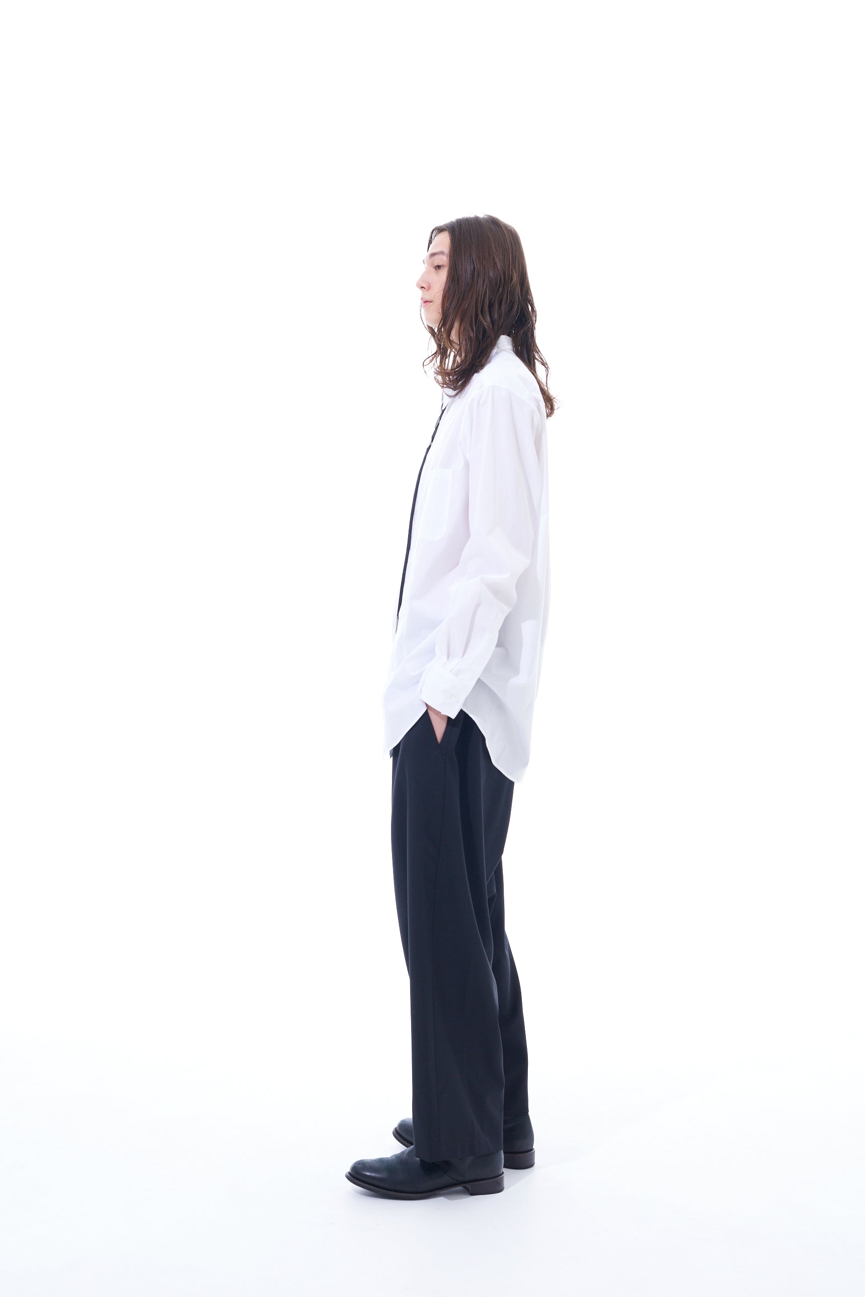 T/W GABARDINE SUSPENDER PANTS WITH TRIANGLE GUSSET – THE SHOP YOHJI YAMAMOTO