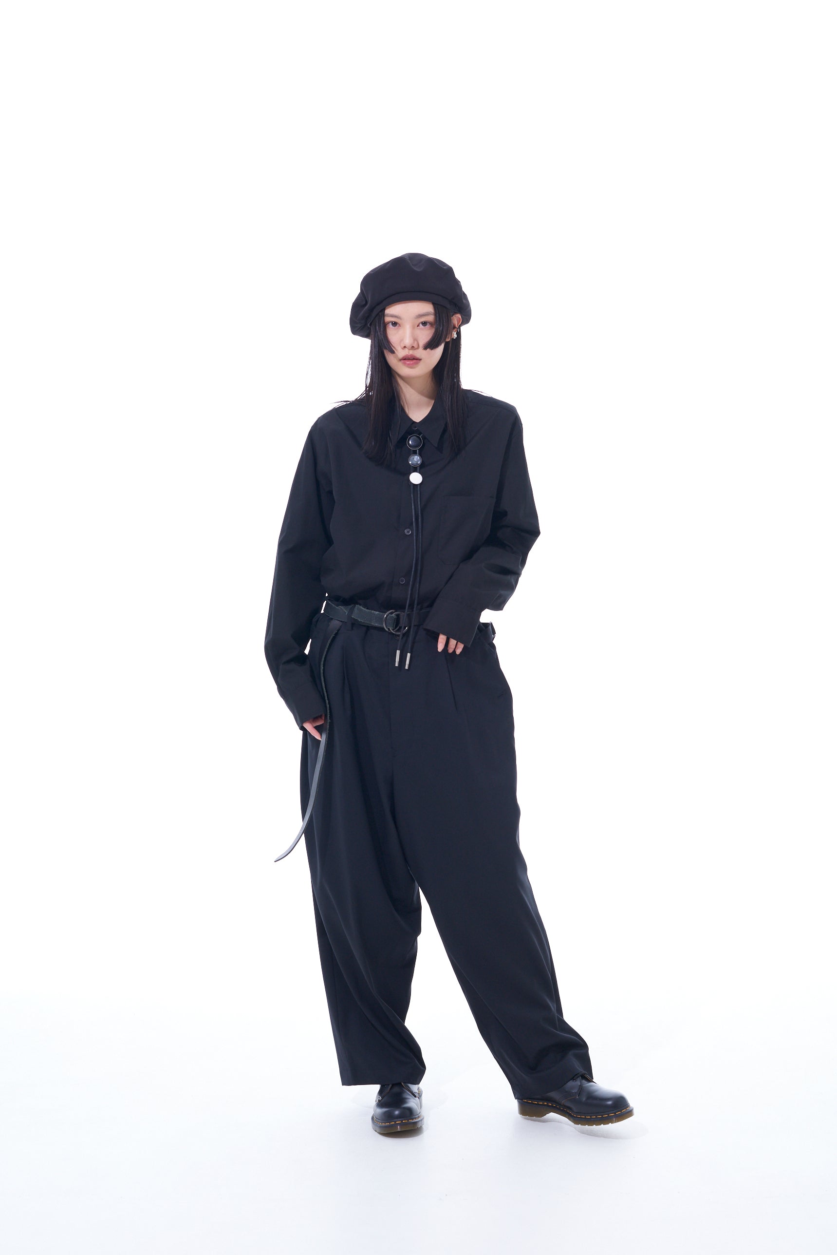 T/W GABARDINE SUSPENDER PANTS WITH TRIANGLE GUSSET – THE SHOP YOHJI YAMAMOTO