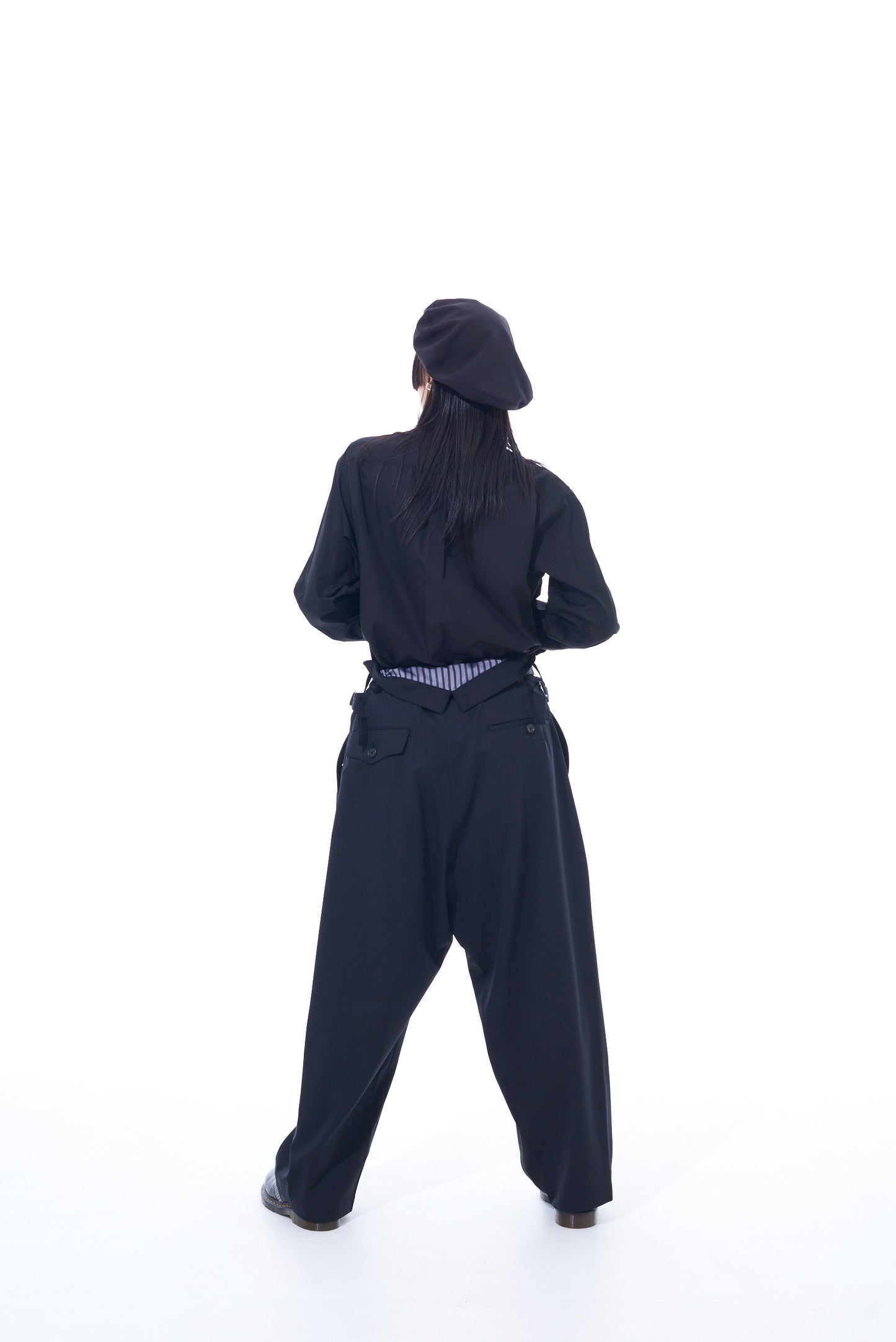 T/W GABARDINE SUSPENDER PANTS WITH TRIANGLE GUSSET