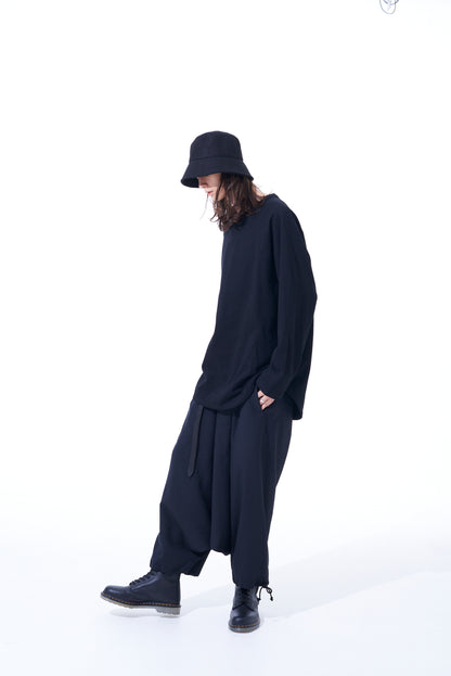 PE/STRETCH TWILL DEEP RISE SAROUEL PANTS WITH DRAWCORD HEM