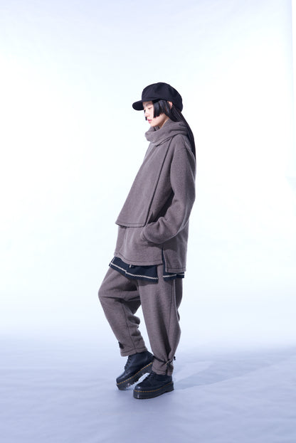 PE/W SLIVER JERSEY SARUEL PANTS WITH TOGGLE BUTTONS AT HEM