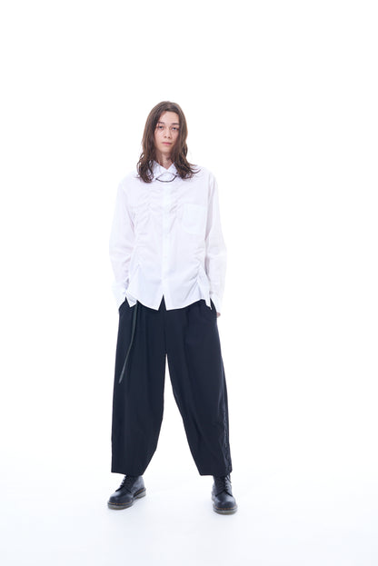 T/W GABARDINE BALLOON SILHOUETTE PANTS WITH HEM BUTTON DESIGN