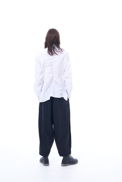 T/W GABARDINE BALLOON SILHOUETTE PANTS WITH HEM BUTTON DESIGN