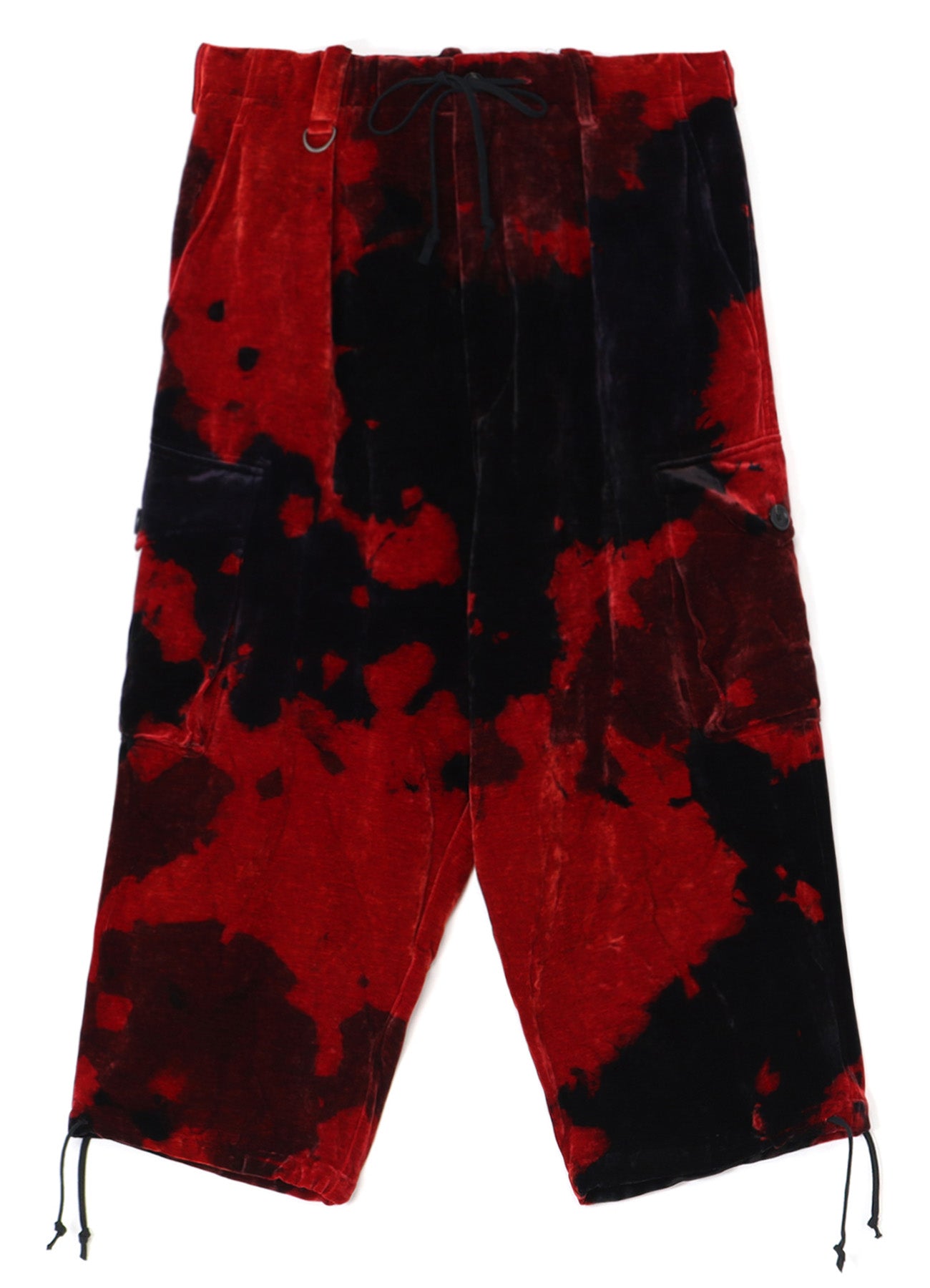 TIE-DYE VELVET BALLOON SILHOUETTE CARGO PANTS