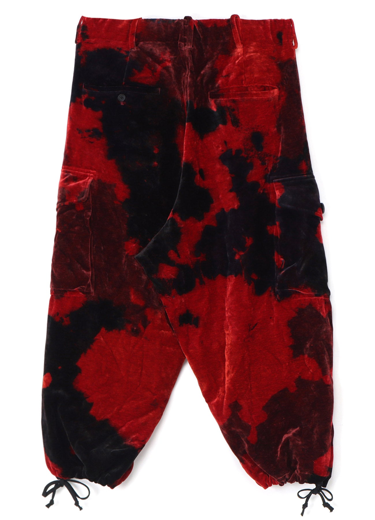 TIE-DYE VELVET BALLOON SILHOUETTE CARGO PANTS